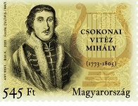 2023. év 250 éve született Csokonai Vitéz Mihály bélyef