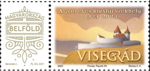 2023. láv Visegrád, a 700 éves királyi székhely promóciós személyes bélyeg