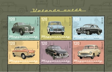 Veterán autók kisív -  Oldtimer cars sheet