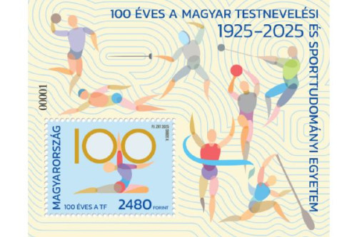 2025. 100 éves a Magyar Testnevelési és Sporttudományi Egyetem - bélyegblokk 2025. 100 éves a Magyar Testnevelési és Sporttudományi Egyetem - bélyegblokk